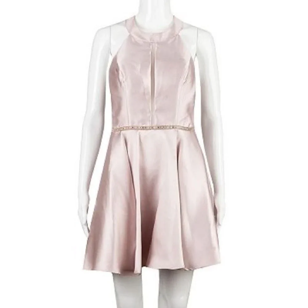 Juniors' Speechless Jeweled Waist Satin Skater Dress by Speechless size 1 NWT